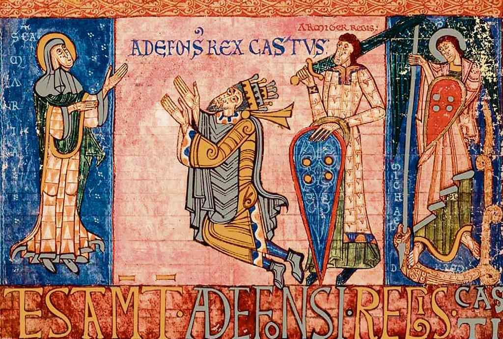 Afonso II nunha miniatura do Libro dos Testamentos da catedral de Oviedo.