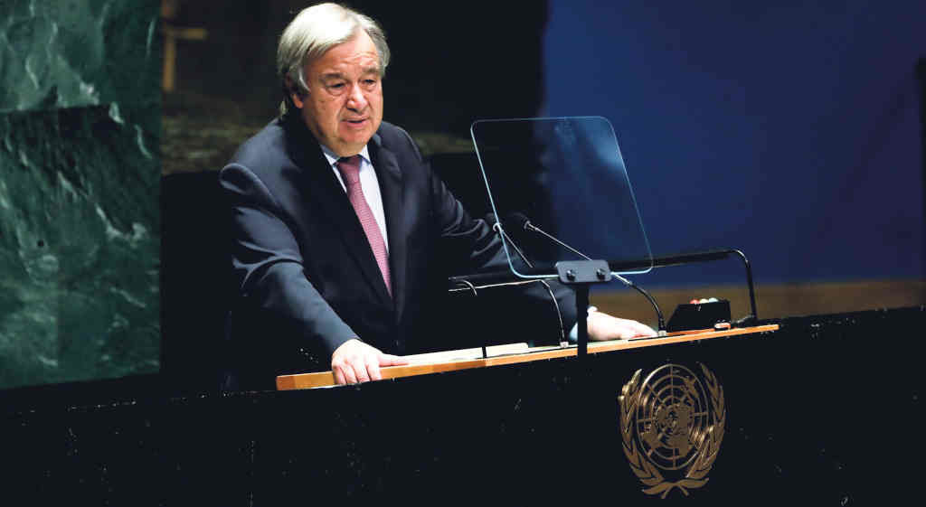 O secretario xeral das Nacións Unidas, António Guterres esta terza feira (Foto: Wang Ying / Xinhua News / Contactophoto)
