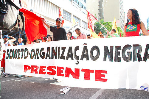 Manifestaçao da semana negra em Brasil. 