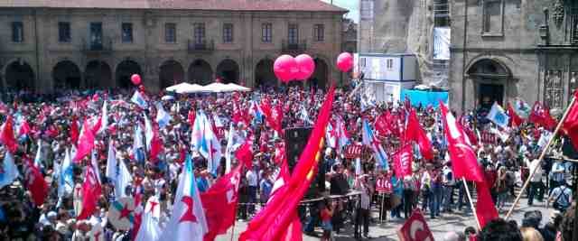 Praza da Quinatna ao remate da Manifestación de SOS Sanidade Pública