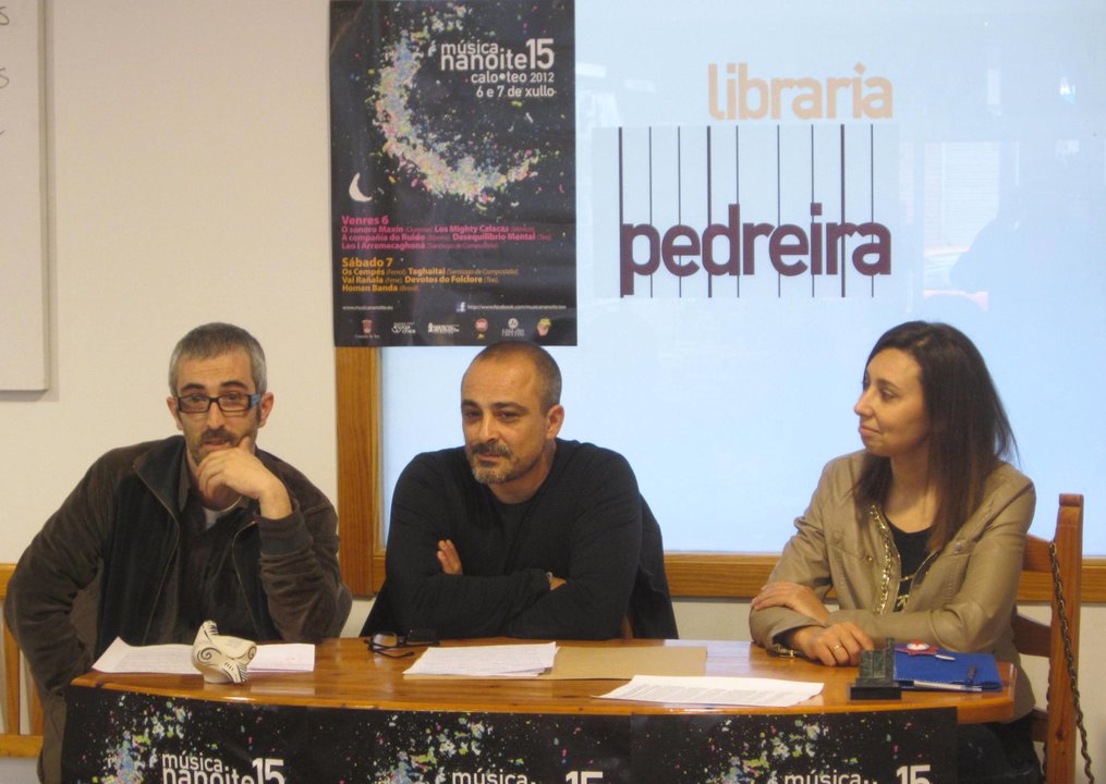 Marcos Paino, Antón Ramos e Ana Fernández na presentación do XV Música na Noite
