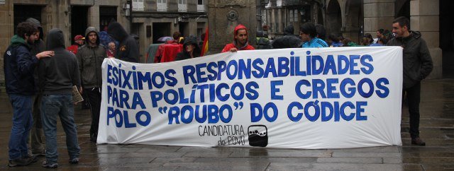 Protesta Candidatura do Povo sobre o Roubo do Códice Calixtino en Compostela