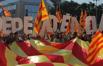 Manifestaci&oacute;n pola independencia en Catalunya