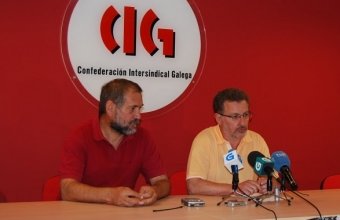 Suso Seixo e Francisco Miranda nunha rolda de prensa da CIG