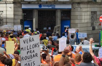 Protesta de afectad@s polas preferentes en Compostela