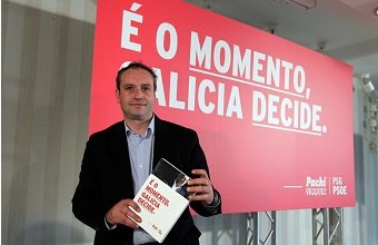 Pablo García presentando o lema de campaña do PSdeG-PSOE