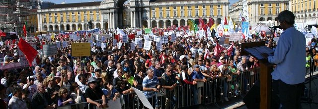 Manifestação da CGTP no Terreiro do Paço de Lisboa