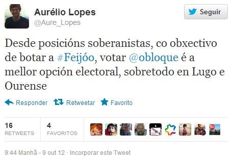 Chío de Aurelio Lopes no Twitter