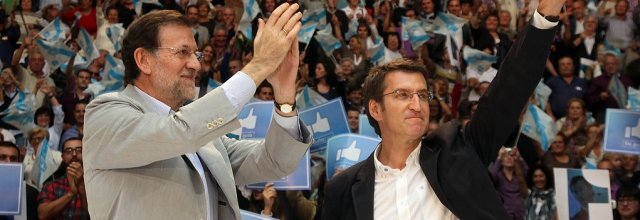 Mariano Rajoy e Alberto Núñez Feijóo en Pontevedra