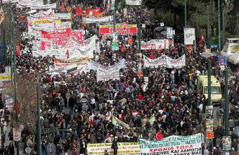 Manifestación en Grecia