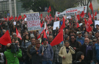 Manifestación en Portugal