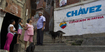 Mostras de apoio a Chávez nas rúas de Venezuela