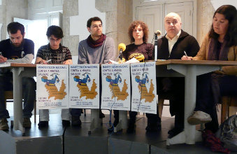 Rolda de prensa da presentación da manifestación contra a minaría. 