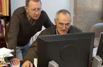 Manuel Gonz&aacute;lez e Ant&oacute;n Santamarina nunha imaxe do portal
