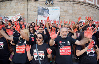 Manifestación contra as touradas en Pontevedra