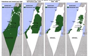 Evolución histórica da ocupación israelí en Palestina