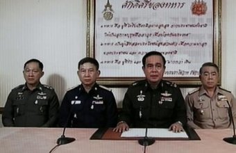 O Exército tailandés anuncia o golpe 