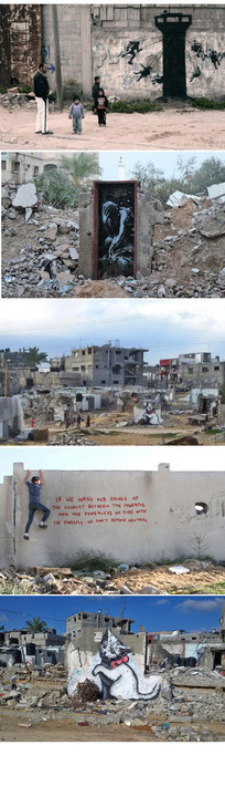 Graffittis de Bansky en Gaza