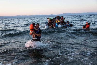 Refuxiados sirios chegando a Grecia