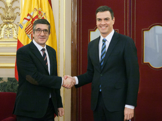 Patxi López e Pedro Sánchez_Congreso