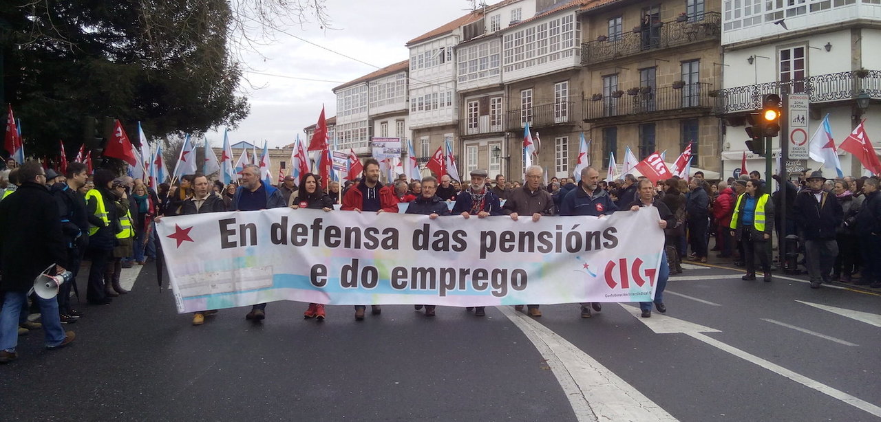           Manifestación CIG en defensa das pensións e do emprego. 28 de xaneiro de 2017                     