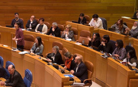 Ana Pontón falando no Pleno do Parlamento galego. 22 de febreiro de 2017