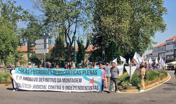 Manifestación polo arquivo da causa contra os independentistas de Causa Galiza, 23 de abril de 2017