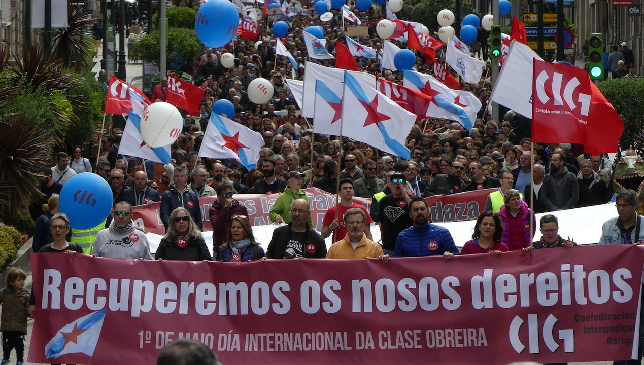 Manifestación central CIG en Vigo, 1 de maio de 2017. (Foto: Nós Diario)