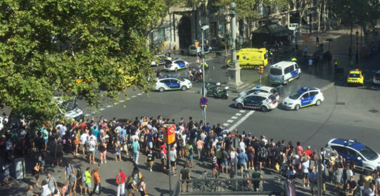 Barcelona após o atentado nas Ramblas. 17 de agosto de 2017.