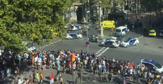 Barcelona ap&oacute;s o atentado nas Ramblas. 17 de agosto de 2017.