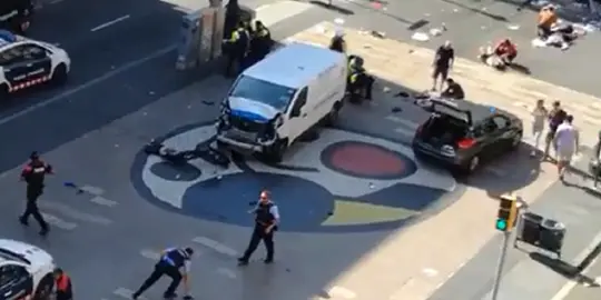 Furgoneta ataque terrorista en Barcelona. 17 de agosto de 2017.