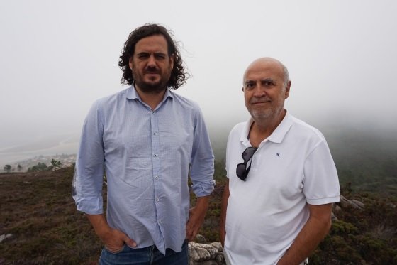 Antón Sánchez e Francisco Casal, esta mañá en Cabana