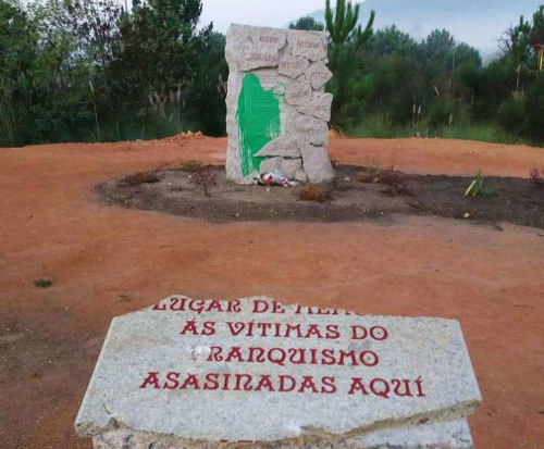 monumento atacado GZnova Baixo Miño