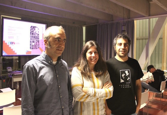 Nacho, Susana e Jorge, impulsores do proxecto, onte no Ágora