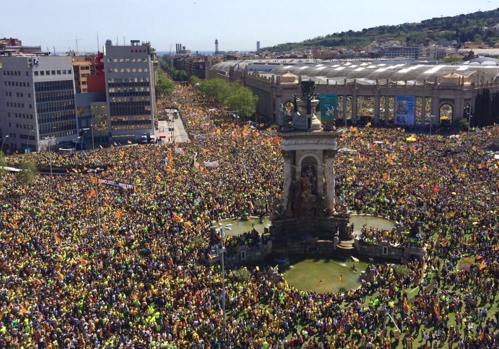 Unha imaxe da manifestación en Barcelona
