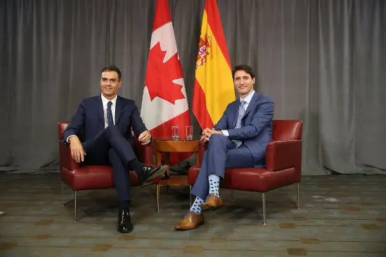 Pedro S&aacute;nchez e Justin Trudeau
