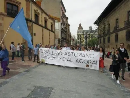 Manifestaci&oacute;n pola oficialidade da lingua (arquivo).