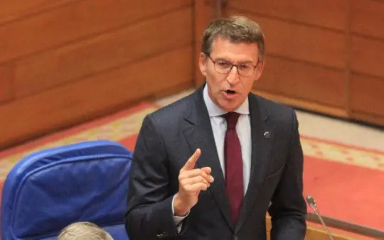 O presidente da Xunta, Alberto N&uacute;&ntilde;ez Feixoo, no Parlamento. (Foto: Europa Press)