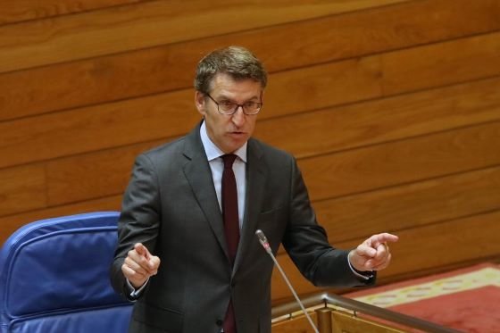 Alberto Nuñez Feixoo no Parlamento Galego [Imaxe: @Par_Gal]
