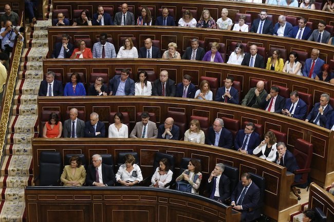 A bancada do PSOE no Congreso
