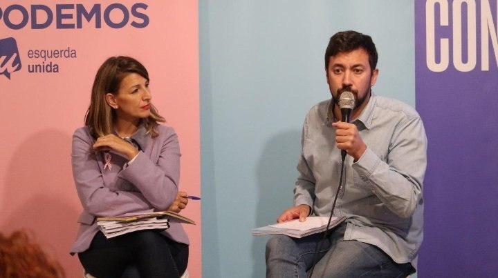 Díaz e Gómez-Reino, este sábado en Compostela durante a presentación do programa.