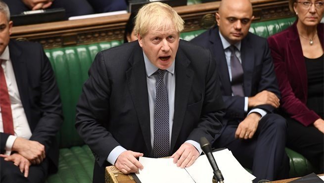 Boris Johnson este sábado no Parlamento británico. [Imaxe: EP]