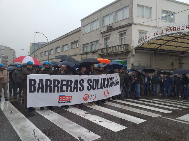 Protesta das traballadoras do estaleiro Hijos de J. Barreras