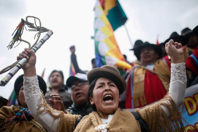 Mobilización popular na Paz contra o golpe de Estado e en defensa do presidente Evo Morales (Gaston Brito EP).