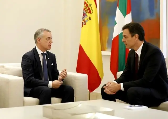 S&aacute;nchez recibe Urkullu na Moncloa en 2018 (EP)