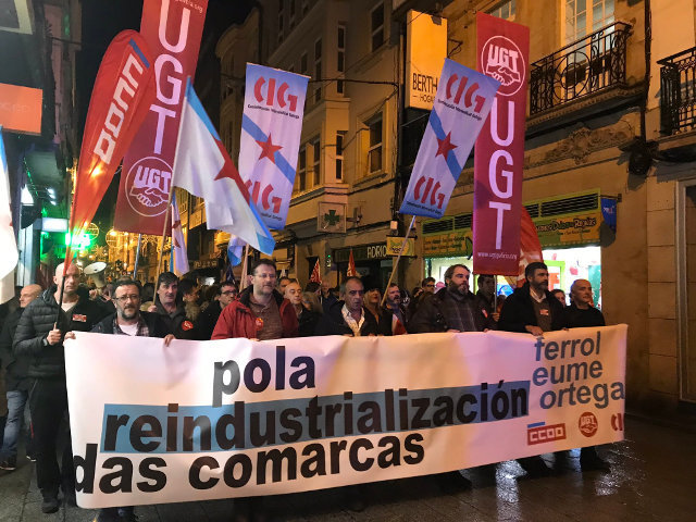Mobilización en Ferrón pola reindustrialización das comarcas de Ferrol, Eume e Ortegal (Imaxe: CIG)