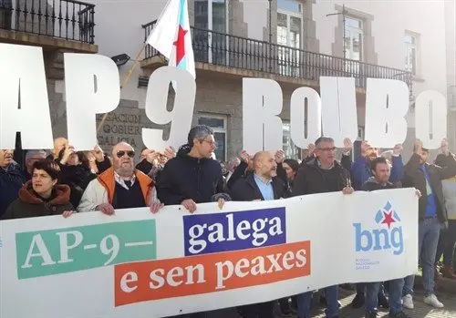 N&eacute;stor Rego durante a protesta pola AP-9 (Imaxe: Europa Press).