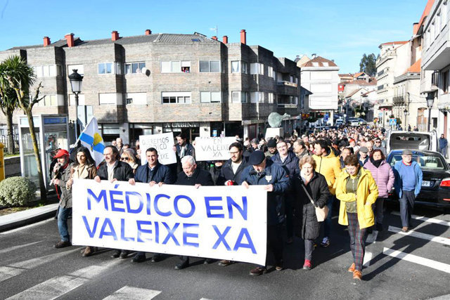 Vista da manifestación nas rúas da Cañiza (Foto: Nós Diario)