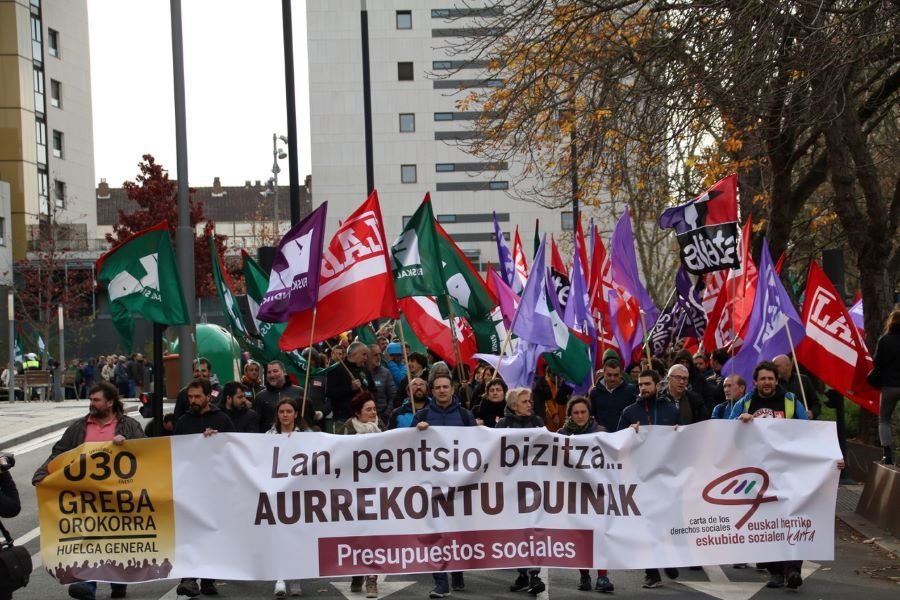 Mobilización en Euskal Herria de cara á folga xeral do 30 de xaneiro (Imaxe Carta de Dereitos)