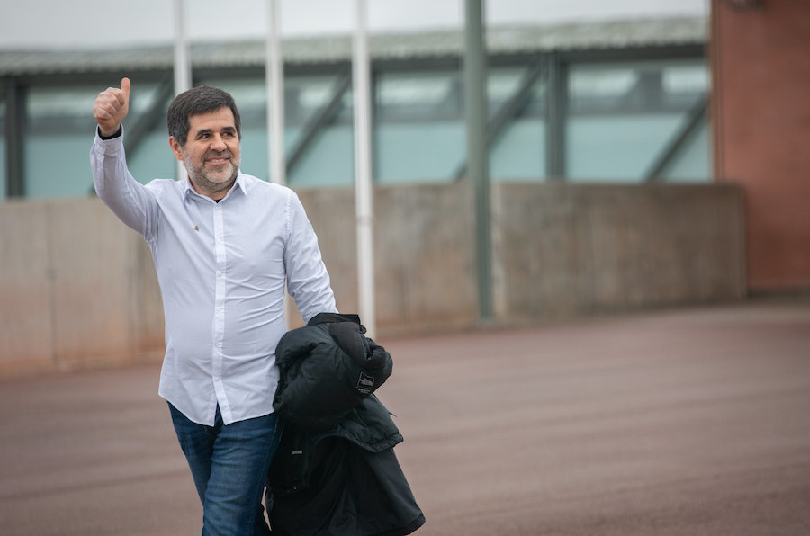 Jordi Sánchez sae da prisión (Imaxe David Zorrakino / Europa Press)